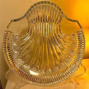 Gorgeous Scallop shaped cut glass plate.
